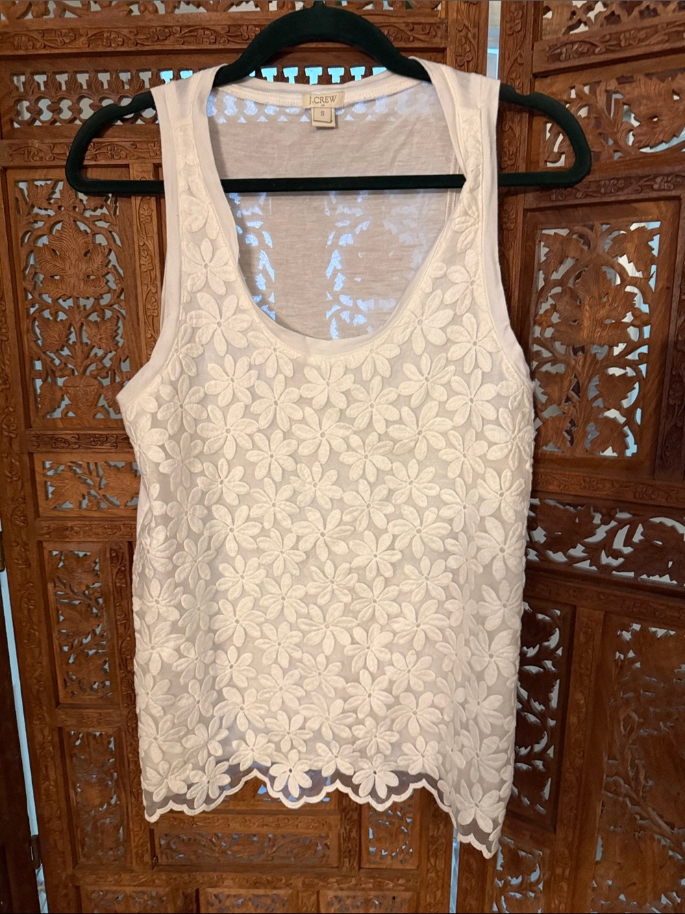 J. Crew White Floral Lace Camisole Tank- small/medium